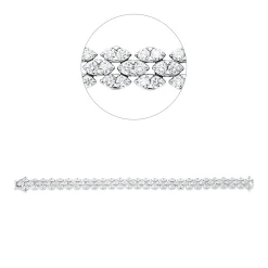 Armband aus 750 Gold Weißgold 162 Brillanten 6,43ct TW-VSI/SI L:17cm