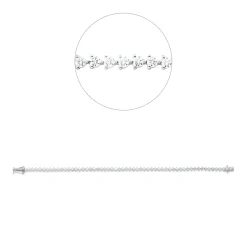 Armband aus 750 Gold Weißgold 58 Brillanten 2,19ct TW-VSI/SI L:16,5cm 3er-Krappe