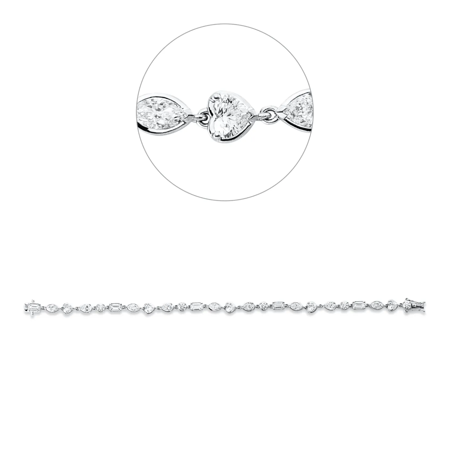 Armband aus 750 Gold Weißgold 24 Diamanten 4,31ct B:4,1mm L:16,5cm