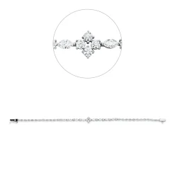 Armband aus 750 Gold Weißgold 20 Diamanten 1,39ct F-SI B:7,3mm L:17,5cm