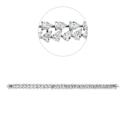 Armband aus 750 Gold Weißgold 70 Diamanten 13,01ct F-VSI L:18cm