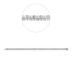 Armband aus 750 Gold Weißgold 63 Diamanten 9,18ct L:17,5cm 3er-Krappe