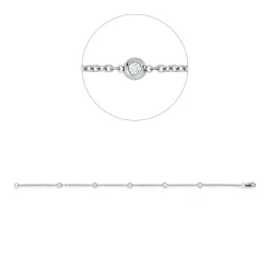 Armband aus 750 Gold Weißgold 5 Diamanten 0,16ct TW-SI B:3,8mm L:17,8cm