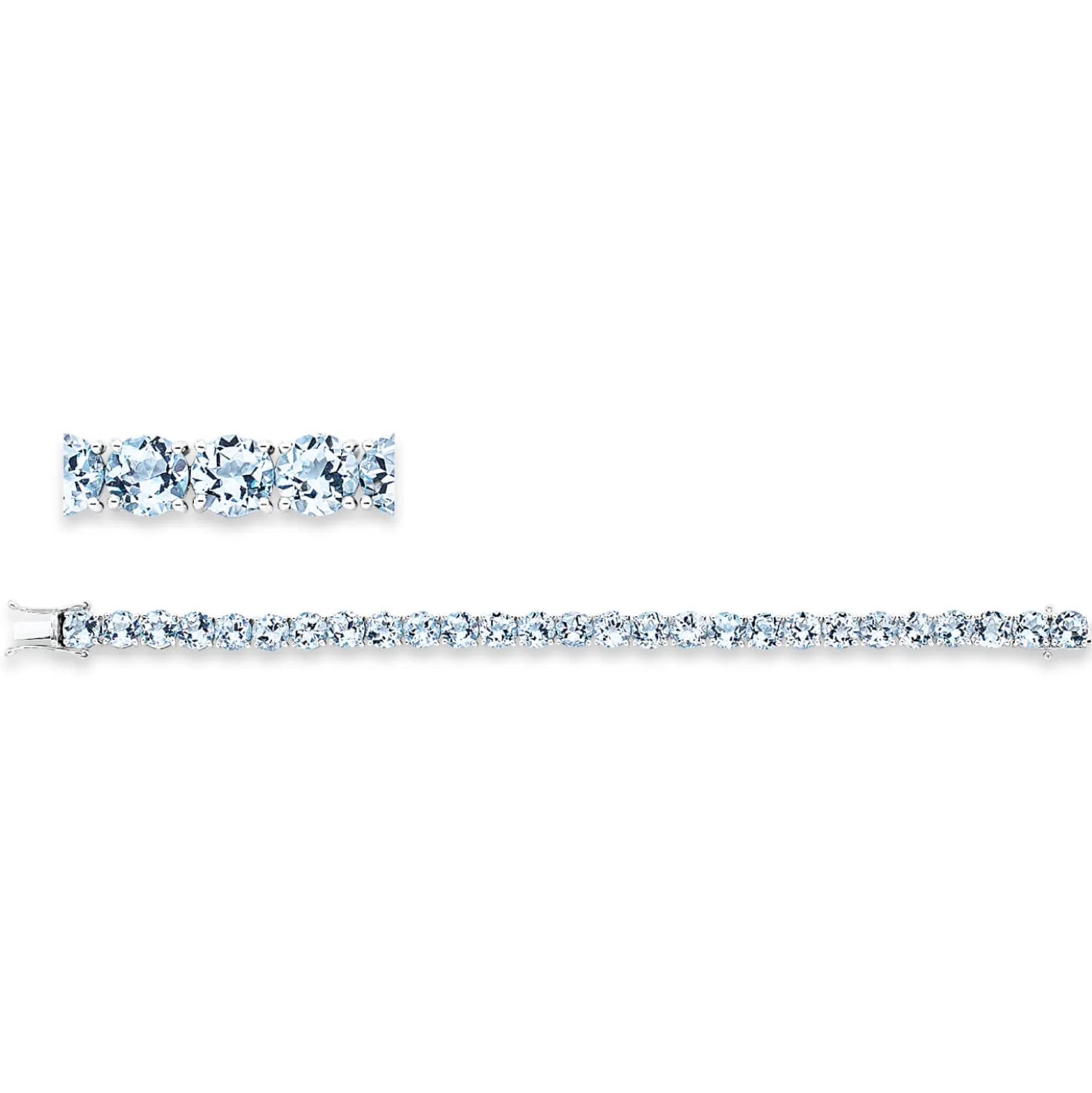 Armband aus 750 Gold Weißgold 27 Topase 33,55ct skyblue L:18cm
