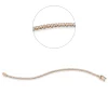 Armband aus 750 Gold weiß/rot 61 Brillanten 1,01ct TW-SI B:2,8mm L:18cm 4er-Krappe
