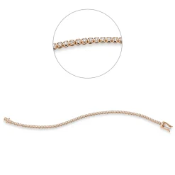 Armband aus 750 Gold weiß/rot 61 Brillanten 1,01ct TW-SI B:2,8mm L:18cm 4er-Krappe