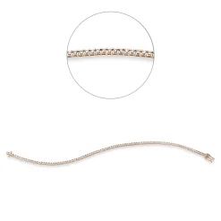 Armband aus 750 Gold weiß/rot 89 Brillanten 1ct TW-SI B:1,8mm L:18cm 4er-Krappe