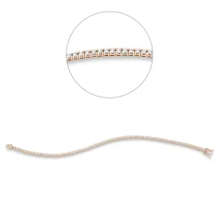 Armband aus 750 Gold weiß/rot 87 Brillanten 1,5ct TW-SI B:1,9mm L:18cm 4er-Krappe