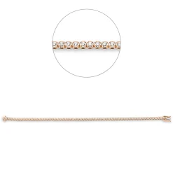 Armband aus 750 Gold weiß/rot 63 Brillanten 1,51ct TW-SI B:2,8mm L:18cm 4er-Krappe