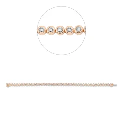 Armband aus 750 Gold weiß/rot 43 Brillanten 2,5ct TW-SI B:3,9mm L:18cm Zarge