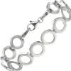 Armband aus Kreisen 925 Silber teilmatt 19cm Armschmuck Armkette rhodiniert