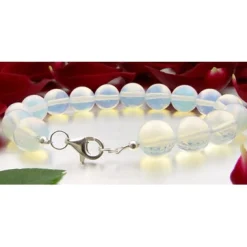 Armband aus Opalit - Mondstein & 925 Silber, Armschmuck, Damen