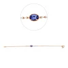 Armband aus 750 Rotgold Tansanit 0,51ct blau 10 Brillanten 0,11ct TW-PI L:17,8cm