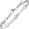 Armband aus 925 Silber mit 36 Zirkonia 19cm Armschmuck Armkette matt-glänzend