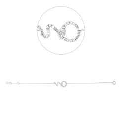 Armband aus 750 Weißgold 34 Brillanten 0,33ct braun B:21,5mm L:16,5cm