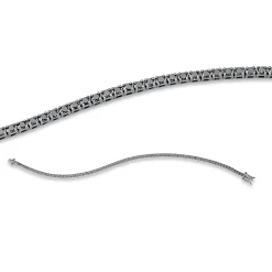 Armband aus 750 Weißgold 82 Brillanten 1,75ct schwarz B:1,8mm L:18cm 4er-Krappe