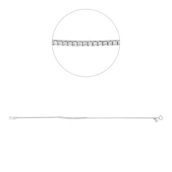 Armband aus 750 Weißgold 25 Brillanten 0,15ct TW-PI B:34,2mm L:17,8cm