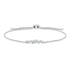 Armband aus 750 Weißgold 9 Brillanten 0,21ct TW-SI B:17,4mm L:22,9cm