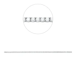 Armband aus 750 Weißgold 62 Brillanten 4,49ct TW-VSI B:3,8mm L:17,5cm 4er-Krappe