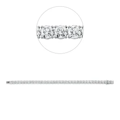 Armband aus 750 Weißgold 35 Brillanten 17,59ct TW-VSI B:5,1mm L:18cm 4er-Krappe