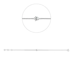 Armband aus 750 Weißgold 3 Brillanten 0,04ct W-SI 1 Brillant 0,08ct W-SI