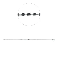 Armband aus 750 Weißgold 22 Diamanten 0,42ct L:17,8cm Fassung schwarz rhodiniert