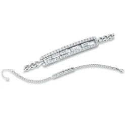 Armband aus 750 Weißgold 49 Diamanten 1,28ct TW-VSI B:6,2mm L:17,1cm