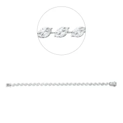 Armband aus 750 Weißgold 104 Diamanten 3,52ct TW-VSI/SI B:4,4mm L:17,8cm