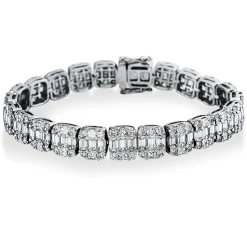 Armband aus 750 Weißgold 212 Diamanten 17,15ct W-VSI/SI B:8,9mm L:17,5cm