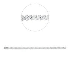 Armband aus 750 Weißgold 45 Diamanten Navette-Schliff 9,3ct F-SI B:5mm L:17,5cm