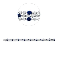 Armband aus 750 Weißgold 26 Saphire 6,47ct blau 118 Brillanten 4,32ct TW-VSI/SI