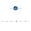 Armband aus 750 Weißgold 5 Topase 2,18ct London Blue 4 Brillanten 0,06ct TW-SI