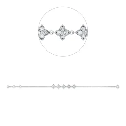 Armband 5 Blumen aus 750 Weißgold 25 Brillanten 0,59ct W-SI B:6,3mm L:17,5cm