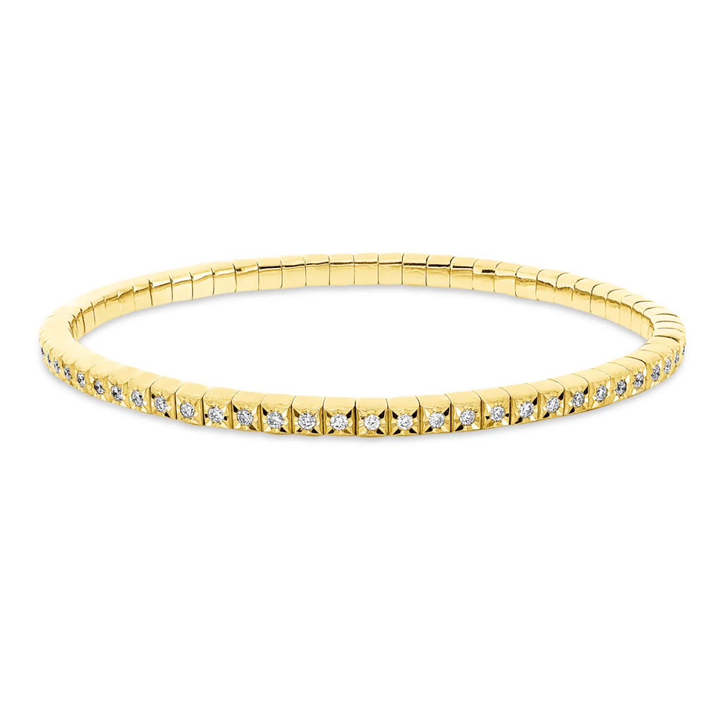 Armband Flex-Band aus 750 Gold Gelbgold 65 Brillanten 1ct TW-SI L:18cm