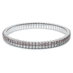 Armband Flex-Band 2-reihig aus 750 Weißgold 172 Diamanten 9,47ct Ø65mm 4er-Krappe