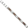 Armband für Herren Armkette Armschmuck Edelstahl, braune Carbon Einlagen, 21cm