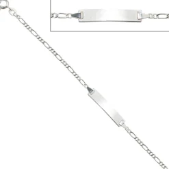 Armband für Kinder, Figaroarmband schlicht, aus 925 Silber, 14-16cm