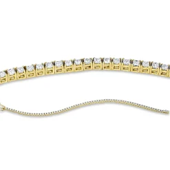 Armband 750 Gold gelb/weiß 72 Diamanten Prinzess-Schliff 2,93ct TW-VSI L:17,8cm