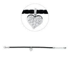Armband Herz aus 750 Weißgold 20 Brillanten 0,42ct TW-SI B:11,3mm L:19cm
