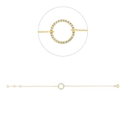 Armband Kreis aus 750 Gold Gelbgold 28 Brillanten 0,07ct TW-SI L:18cm