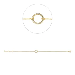 Armband Kreis aus 750 Gold Gelbgold 22 Brillanten 0,07ct TW-SI L:18cm