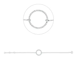 Armband Kreis aus 750 Weißgold 36 Brillanten 0,19ct W-SI B:14,8mm L:17,8cm