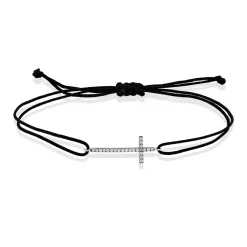 Armband Kreuz aus 750 Gold Weißgold 23 Brillanten 0,11ct F-SI B:23,8mm