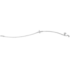 Armband Kreuz aus 750 Gold Weißgold 12 Brillanten 0,1ct TW-SI L:17,8cm