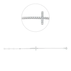 Armband Kreuz aus 750 Weißgold 21 Brillanten 0,17ct TW-SI B:10,2mm L:16,5cm