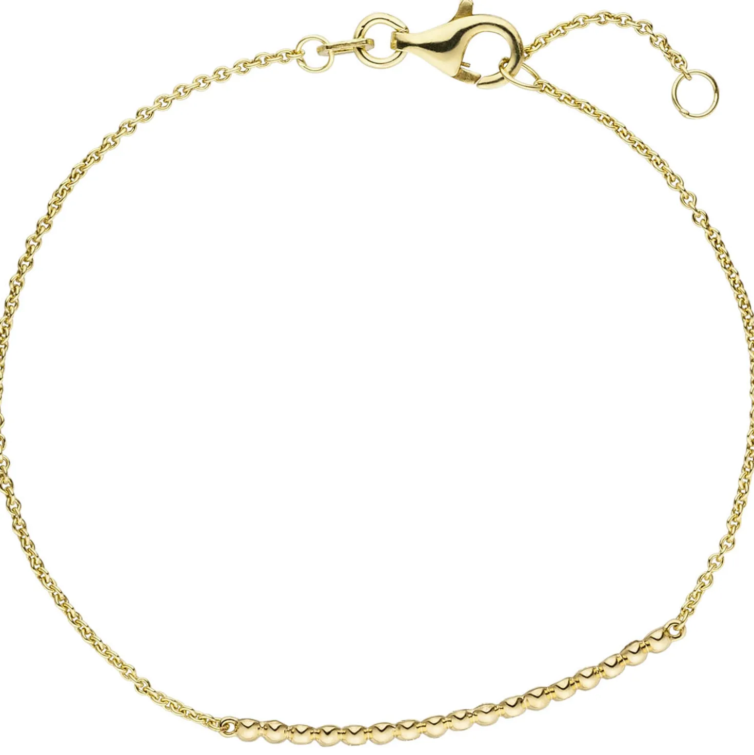 Armband mit 7 Diamanten Brillanten 0,06 Ct 585 Gold Gelbgold 17,5cm