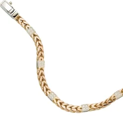 Armband mit 28 Diamanten 0.28Ct 585 Gold Rotgold & Weißgold Damen