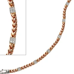 Armband mit 28 Diamanten 0.28Ct 585 Gold Rotgold & Weißgold Damen