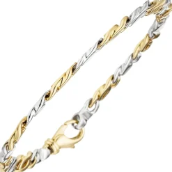 Armband mit 16 Diamanten 0.32Ct W/SI Brillanten 585 Gelbgold & Weißgold 18,5cm