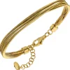 Armband 3-reihig 925 Silber vergoldet mattiert 17-20cm Silberarmband Armkette